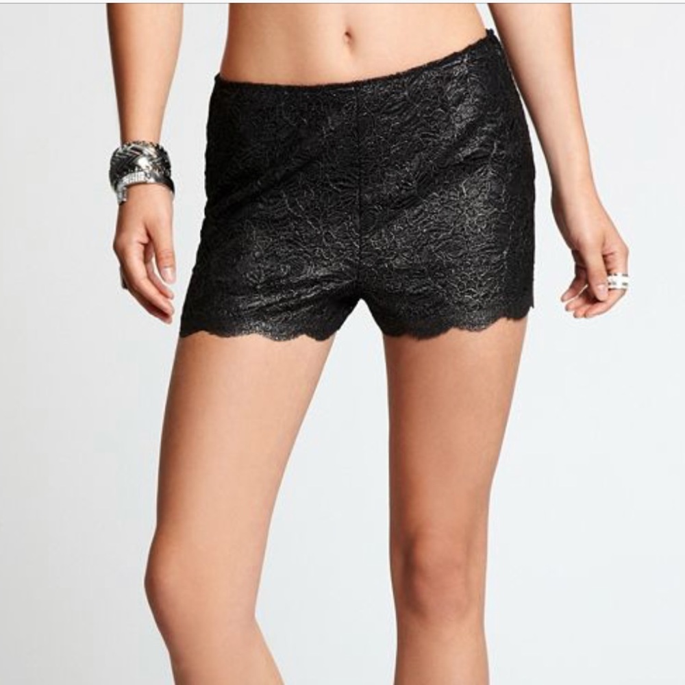 GUESS High Waisted Foil Lace Shorts Sz. 2